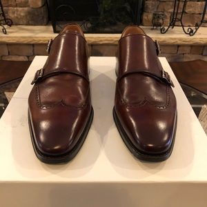 Magnanni Castor Leather Double Monk Loafer Shoes